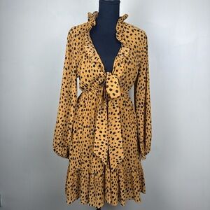 Wishlist Leopard Print Ruffle Dress